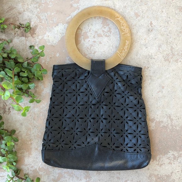 Vivienne Westwood Handbags - Vivienne Westwood Black Floral Laser Cut Handbag